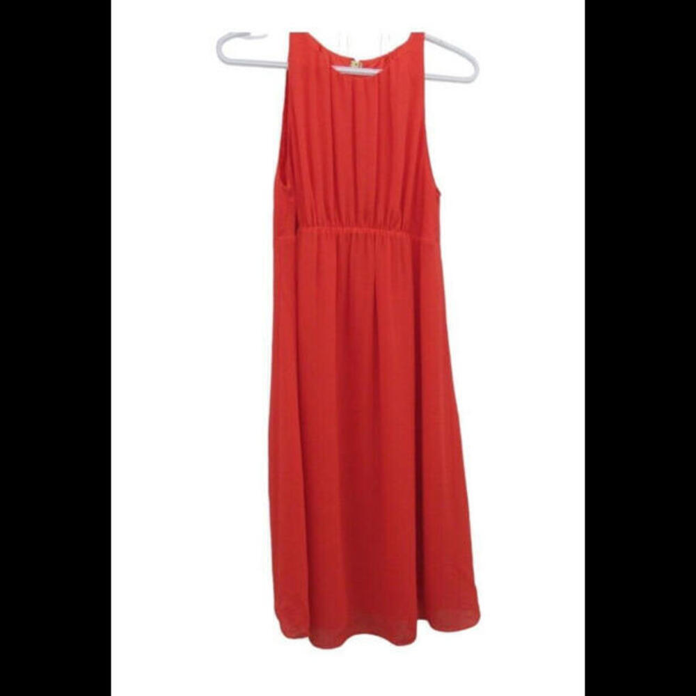 HM Mama Maternity Red Sleeveless Lined Maxi Dress Keyhole Back Size Small​​​​